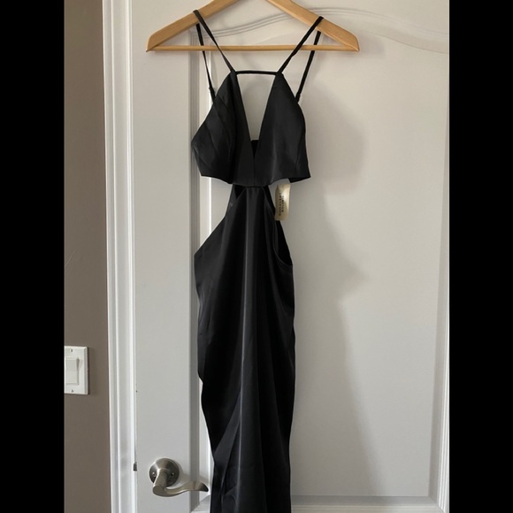 Forever 21 Black Cut-Out Slip Dress